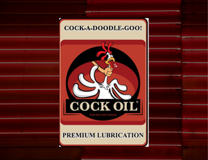 Cock Oil Aluminum Metal Sign Collectible