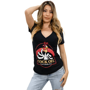 CockOil Brand Women's V-Neck T-Shirt